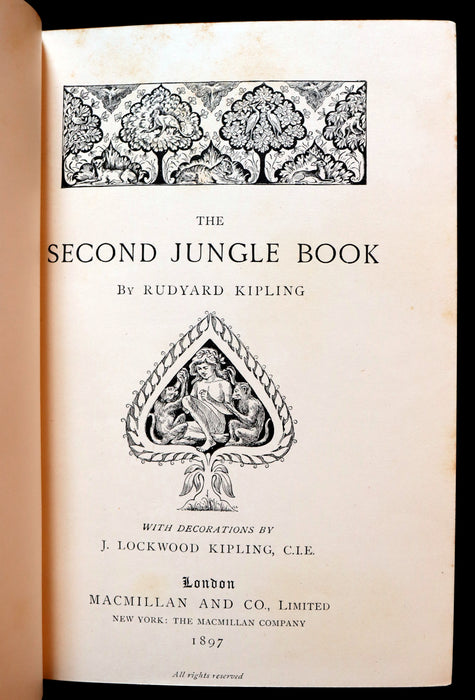 1897 Rare Book - The Second Jungle Book by Rudyard Kipling.