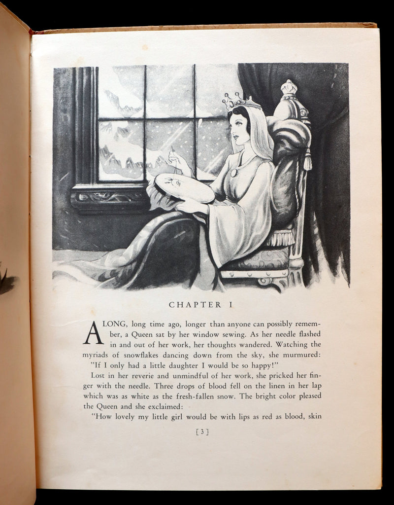 1938 Rare First UK Edition - Walt Disney SNOW WHITE and the Seven Dwarfs. Adapted from Grimm's Fairy Tales.