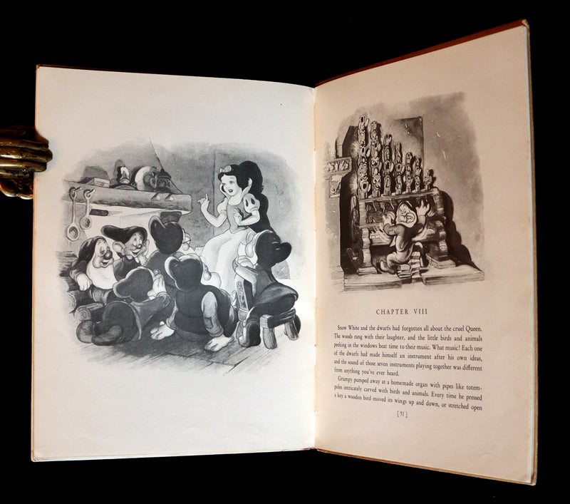 1938 Rare First UK Edition - Walt Disney SNOW WHITE and the Seven Dwarfs. Adapted from Grimm's Fairy Tales.