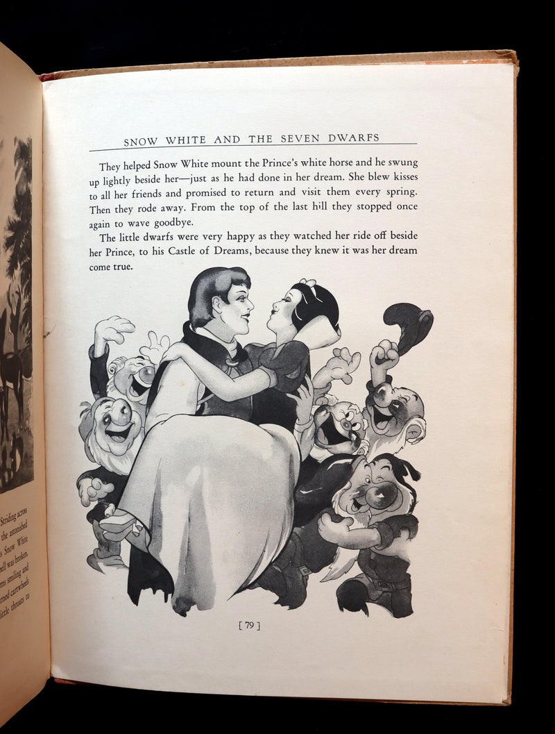 1938 Rare First UK Edition - Walt Disney SNOW WHITE and the Seven Dwarfs. Adapted from Grimm's Fairy Tales.