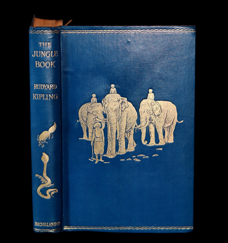 1898 Rare Book - The Jungle Book by Rudyard Kipling. Illustrated.