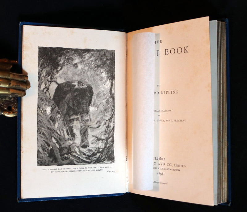 1898 Rare Book - The Jungle Book by Rudyard Kipling. Illustrated.