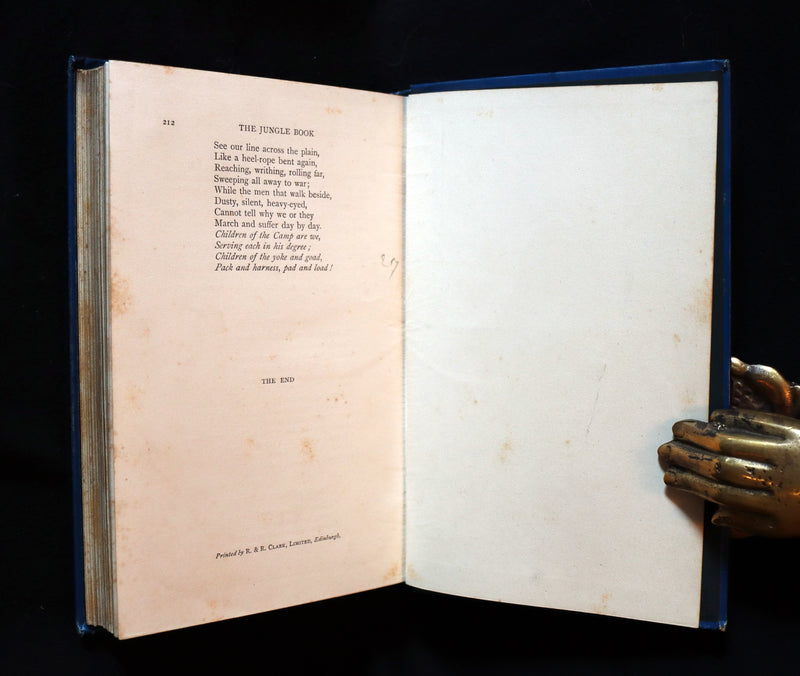 1898 Rare Book - The Jungle Book by Rudyard Kipling. Illustrated.