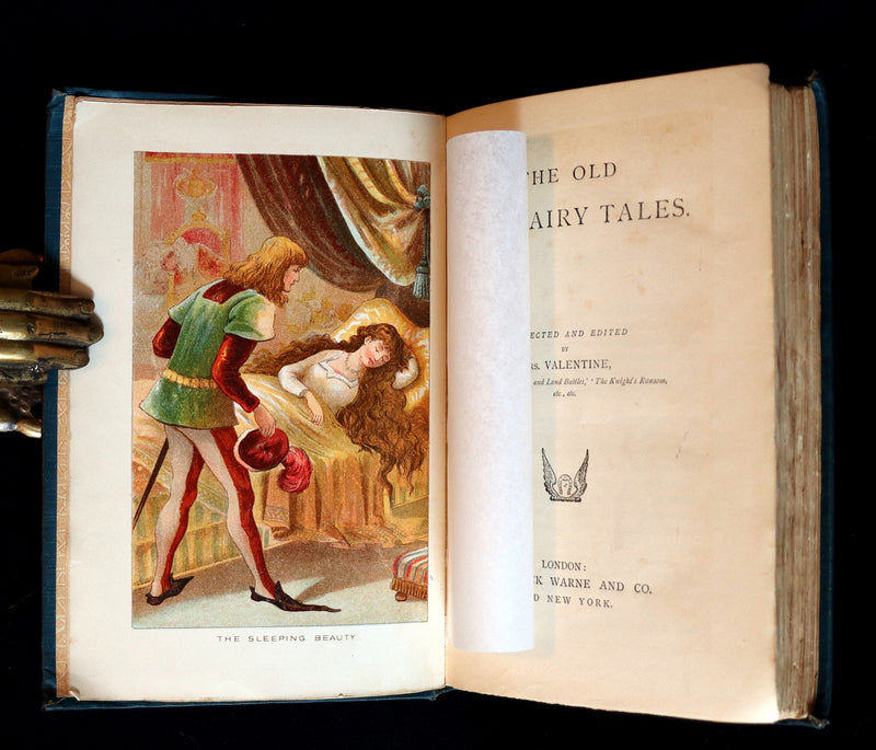 1890 Rare Victorian Book - The OLD OLD FAIRY TALES by Mrs Valentine. Illustrated.