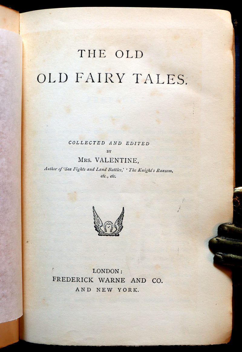 1890 Rare Victorian Book - The OLD OLD FAIRY TALES by Mrs Valentine. Illustrated.