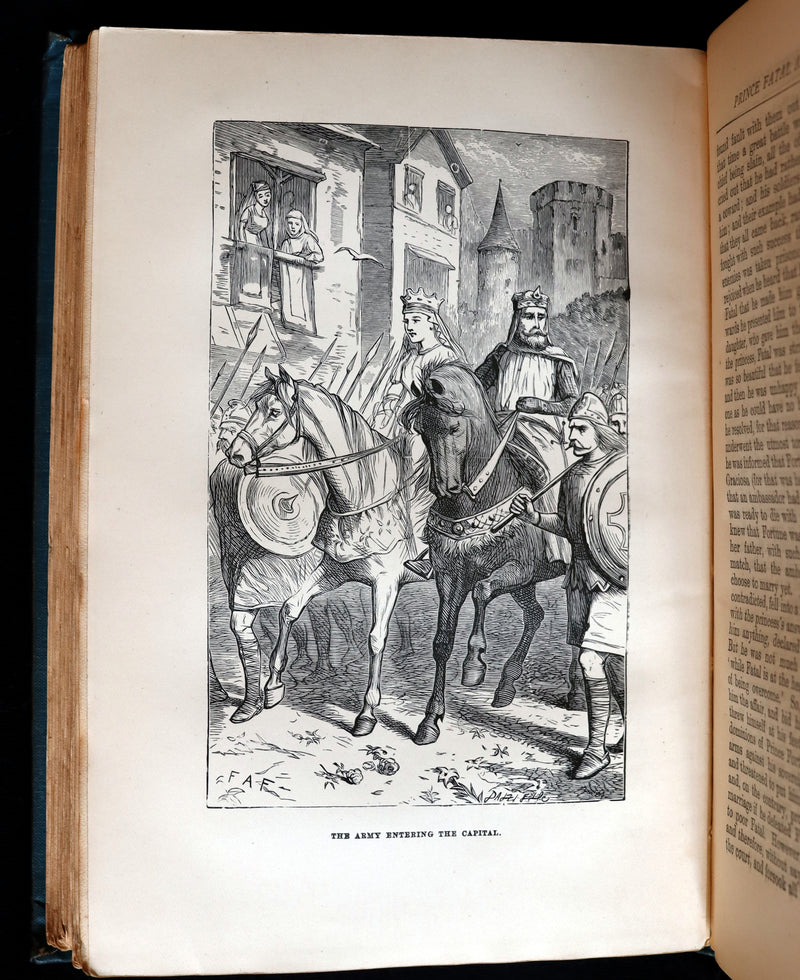 1890 Rare Victorian Book - The OLD OLD FAIRY TALES by Mrs Valentine. Illustrated.