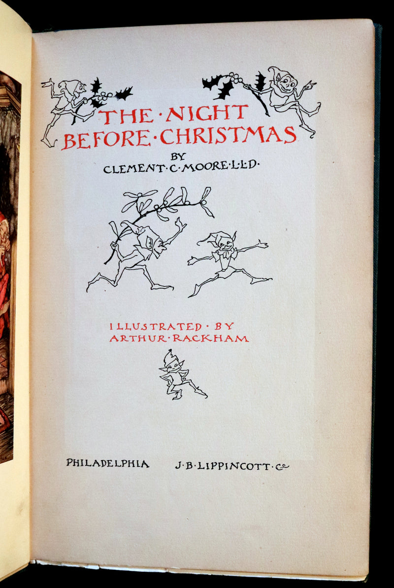 1931 Rare First US Edition - The NIGHT Before CHRISTMAS illustrated by Arthur Rackham.