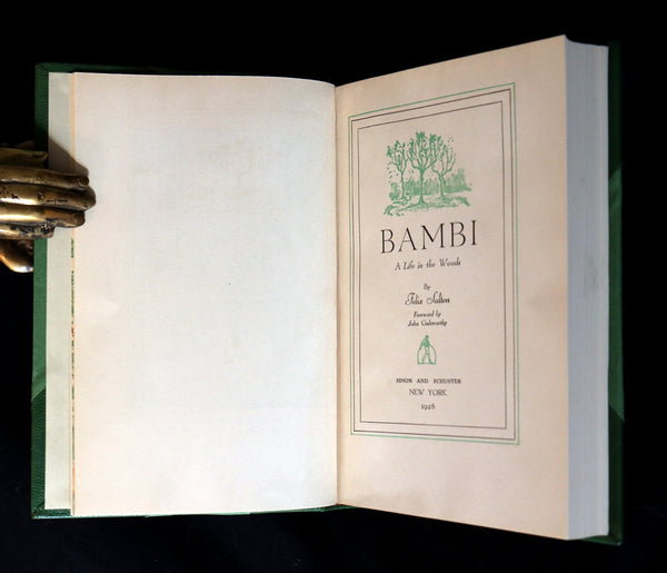 1928 Rare First Edition - BAMBI a Life in the Woods by Felix Salten. Illustrated.