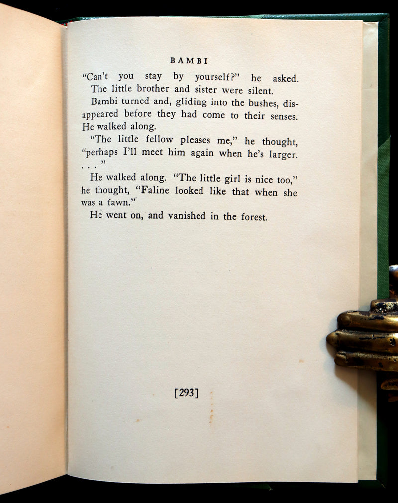 1928 Rare First Edition - BAMBI a Life in the Woods by Felix Salten in a Nice Binding.