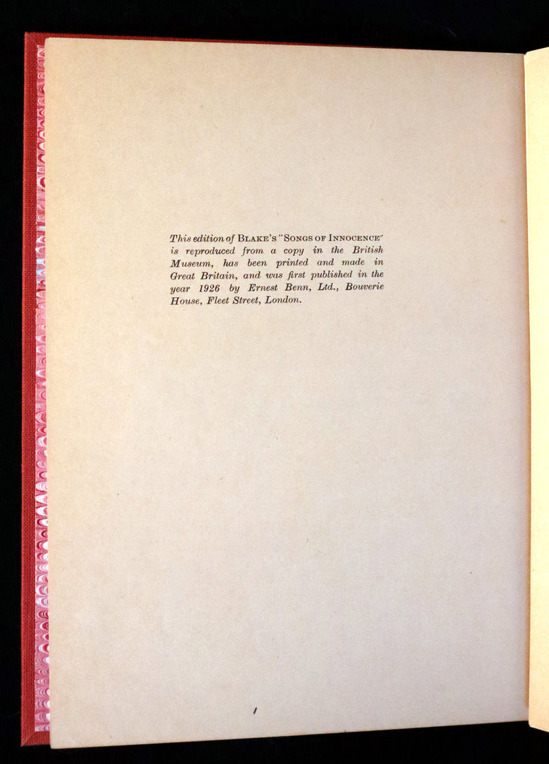 1926 Rare Portfolio - Songs of Innocence written & illustrated by William BLAKE.