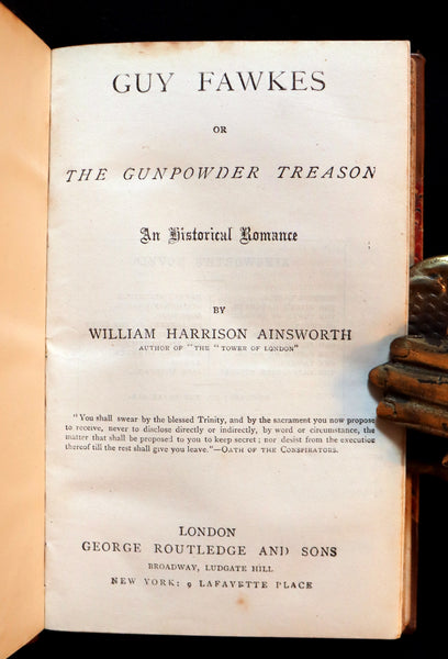 1875 Rare Book - Guy Fawkes, or the Gunpowder Treason by William Harrison Ainsworth.
