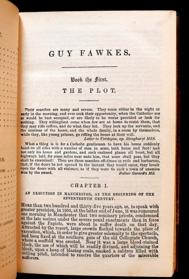 1875 Rare Book - Guy Fawkes, or the Gunpowder Treason by William Harrison Ainsworth.