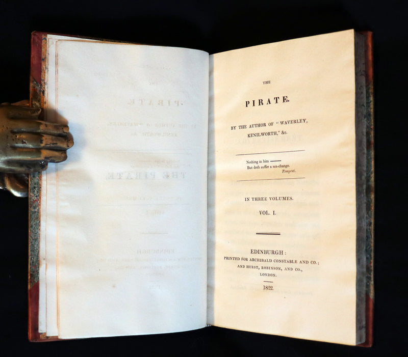 1822 Rare First Edition Book Set - The PIRATE by Sir Walter Scott.