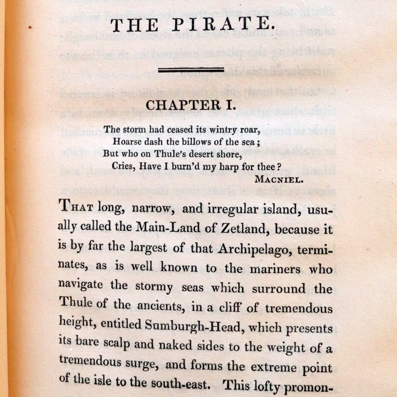1822 Rare First Edition Book Set - The PIRATE by Sir Walter Scott.