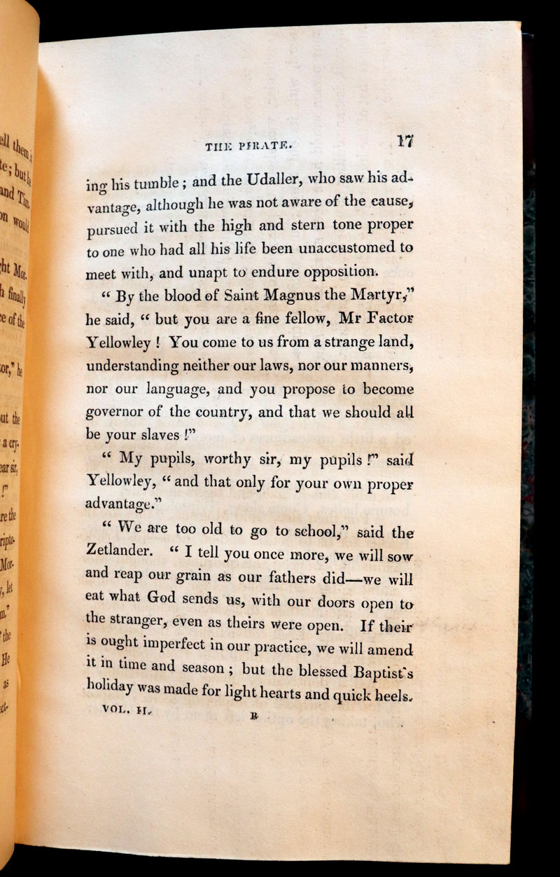 1822 Rare First Edition Book Set - The PIRATE by Sir Walter Scott.