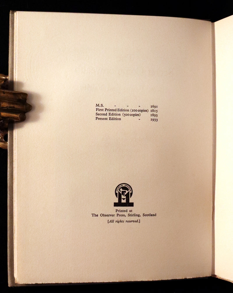 1933 Rare Book - The Secret Commonwealth of Elves, Fauns and Fairies by Robert Kirk.