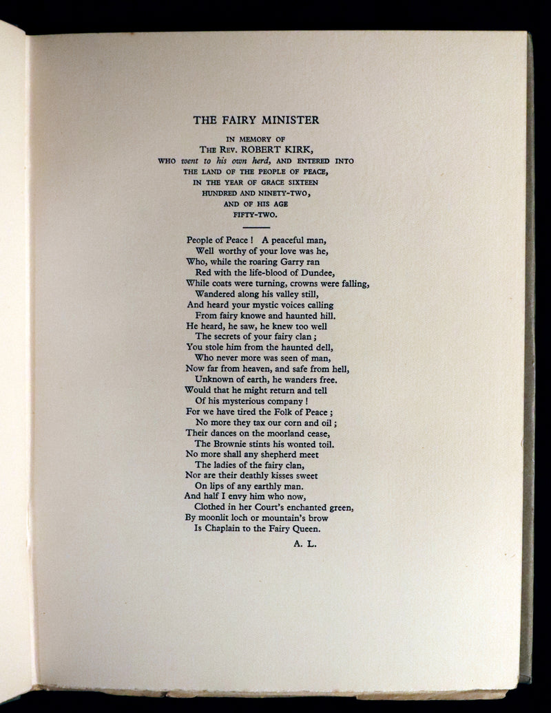 1933 Rare Book - The Secret Commonwealth of Elves, Fauns and Fairies by Robert Kirk.