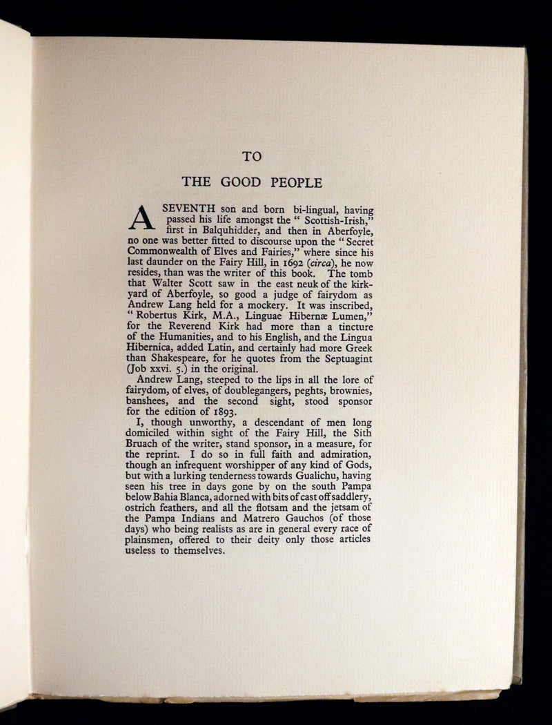 1933 Rare Book - The Secret Commonwealth of Elves, Fauns and Fairies by Robert Kirk.