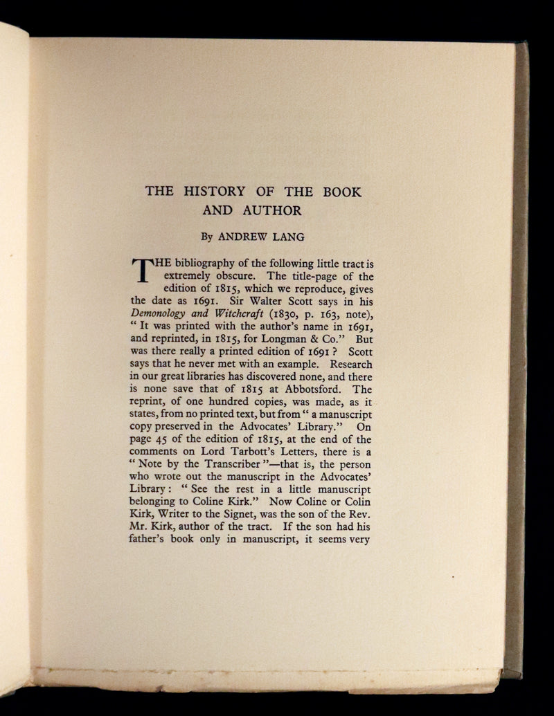 1933 Rare Book - The Secret Commonwealth of Elves, Fauns and Fairies by Robert Kirk.
