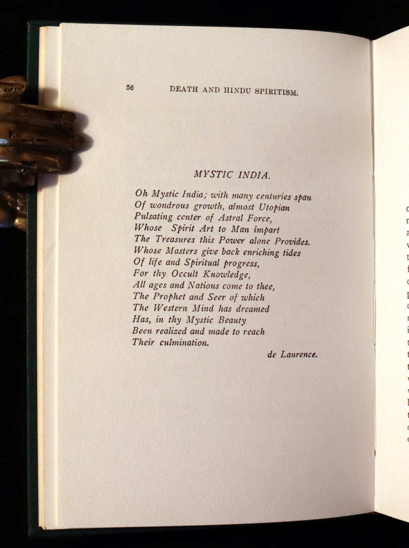 1944 Scarce Book -The Sacred Book of Death, Hindu Spiritism, Reincarnation by de Laurence.