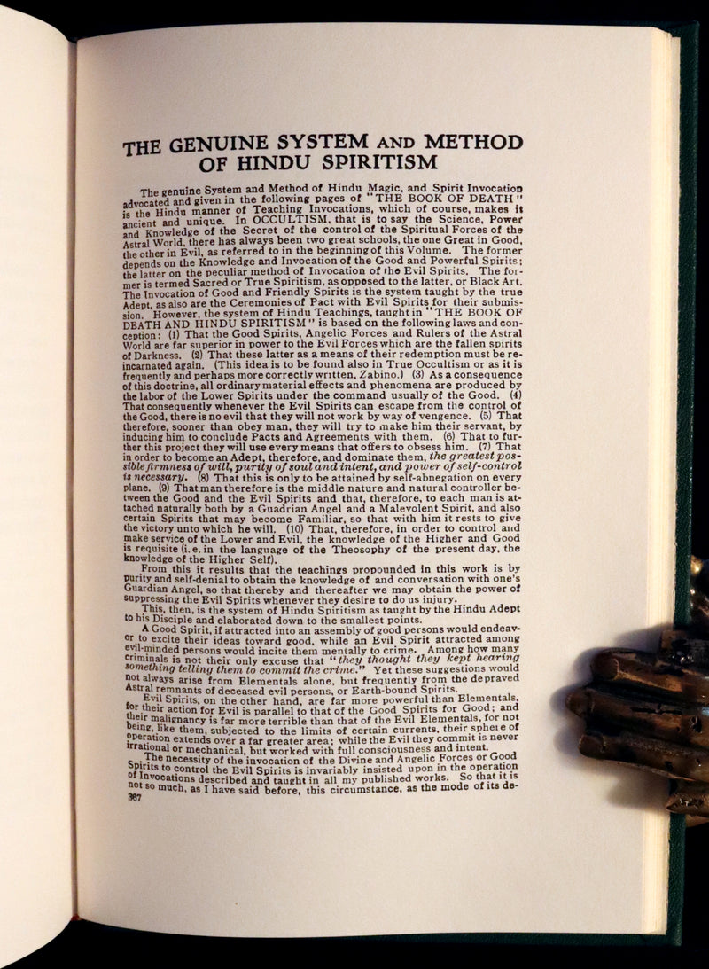 1944 Scarce Book -The Sacred Book of Death, Hindu Spiritism, Reincarnation by de Laurence.