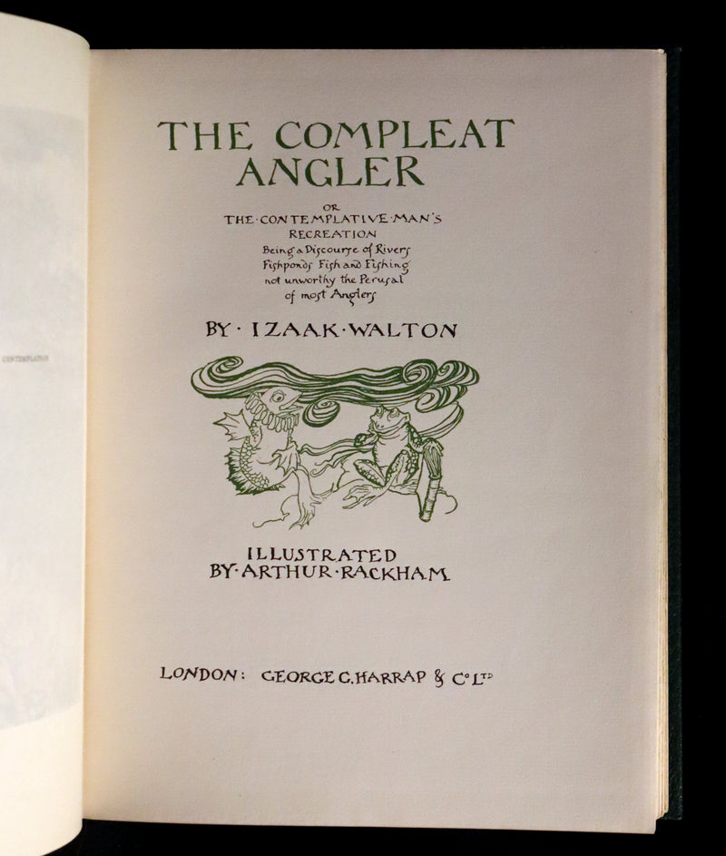 1931 Rare First Edition - THE COMPLEAT ANGLER by Izaak Walton illustrated by Arthur RACKHAM.