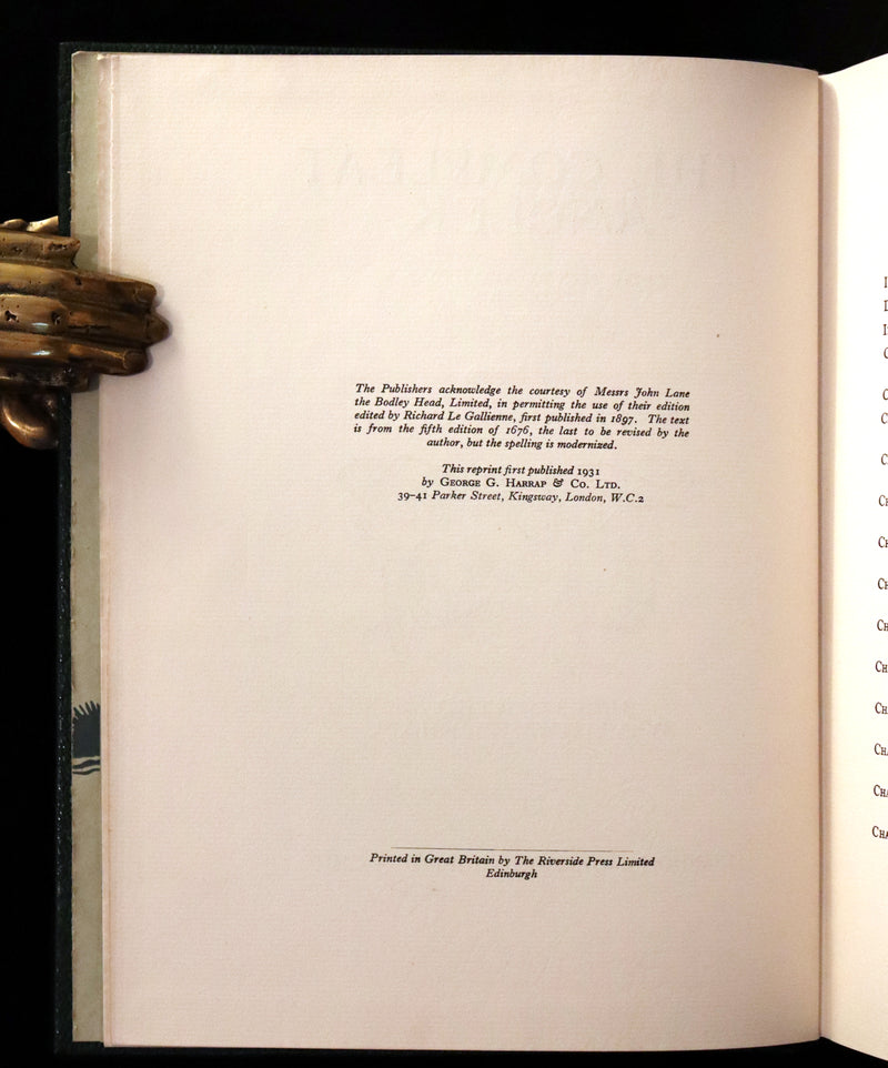1931 Rare First Edition - THE COMPLEAT ANGLER by Izaak Walton illustrated by Arthur RACKHAM.