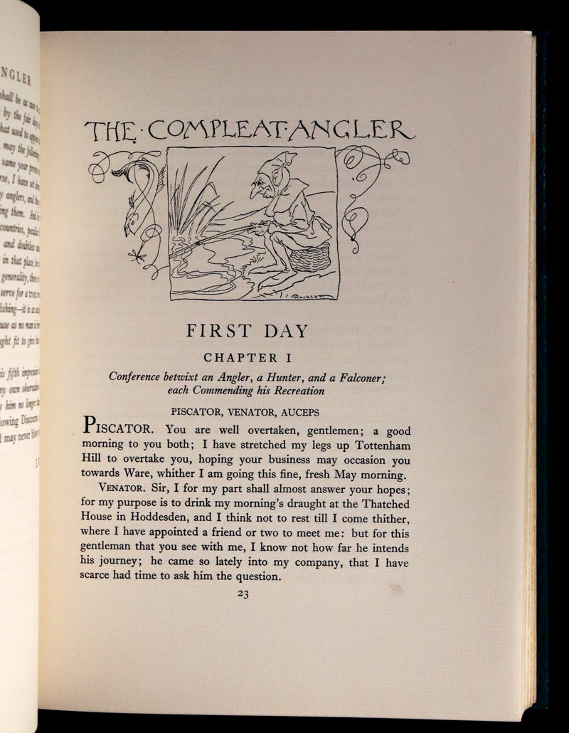 1931 Rare First Edition - THE COMPLEAT ANGLER by Izaak Walton illustrated by Arthur RACKHAM.