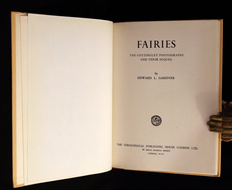 1951 Rare Book - FAIRIES, The Cottingley Photographs And Their Sequel by Edward L. Gardner.