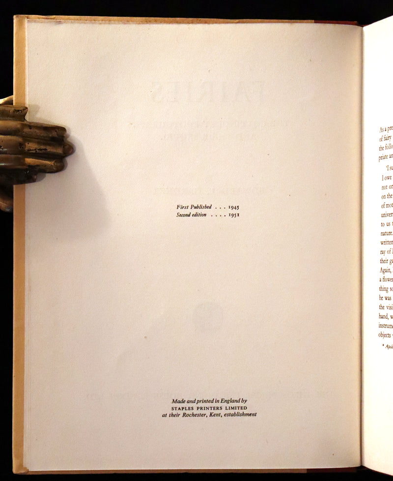 1951 Rare Book - FAIRIES, The Cottingley Photographs And Their Sequel by Edward L. Gardner.