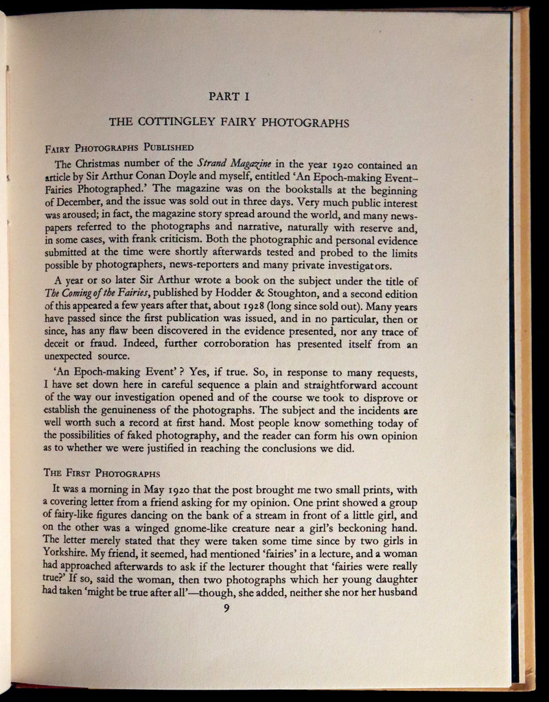 1951 Rare Book - FAIRIES, The Cottingley Photographs And Their Sequel by Edward L. Gardner.