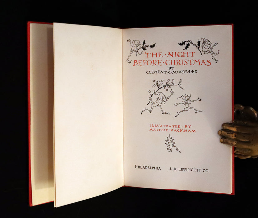 1938 Rare Book Bound by Sangorski - The NIGHT Before CHRISTMAS illustrated by Arthur Rackham.