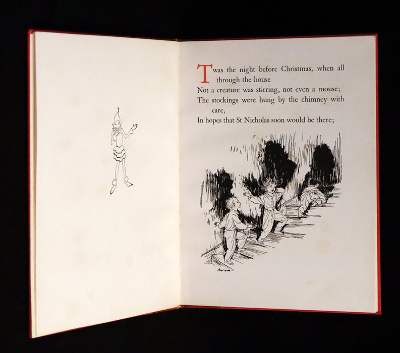 1938 Rare Book Bound by Sangorski - The NIGHT Before CHRISTMAS illustrated by Arthur Rackham.