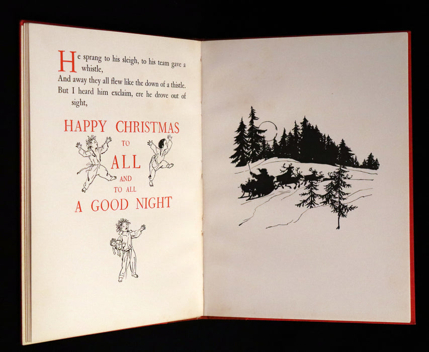 1938 Rare Book Bound by Sangorski - The NIGHT Before CHRISTMAS illustrated by Arthur Rackham.