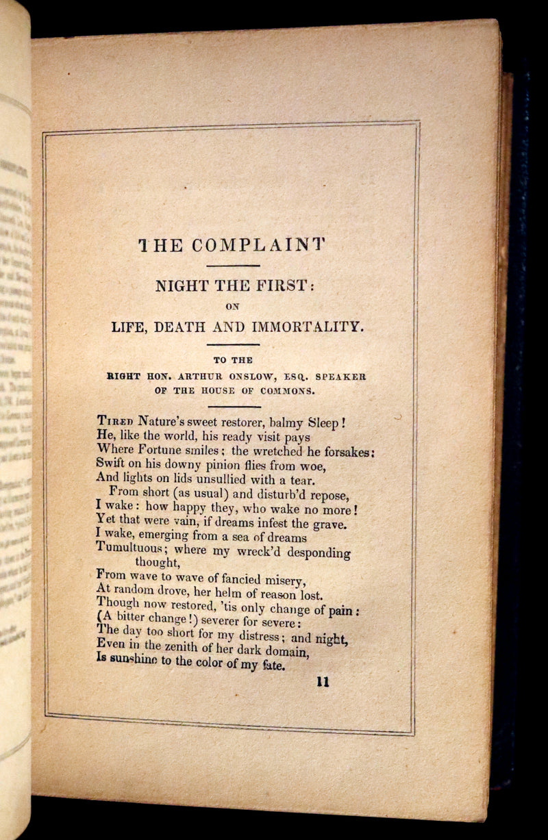 1856 Rare Book ~ The Complaint, or, Night Thoughts by Edward Young. Illustrated.