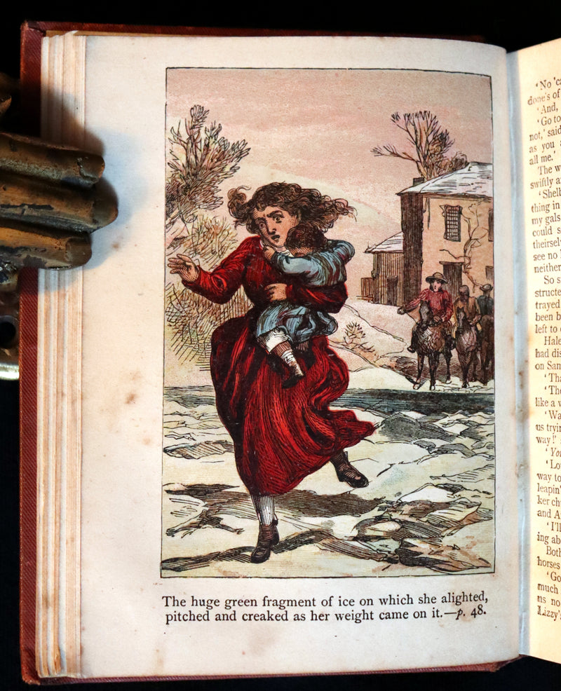 1890 Rare Book ~ Uncle Tom's Cabin by Harriet Beecher Stowe. Color illustrated.