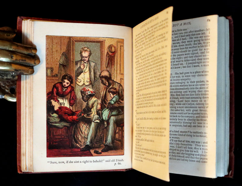 1890 Rare Book ~ Uncle Tom's Cabin by Harriet Beecher Stowe. Color illustrated.