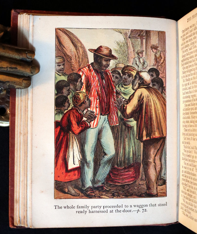 1890 Rare Book ~ Uncle Tom's Cabin by Harriet Beecher Stowe. Color illustrated.