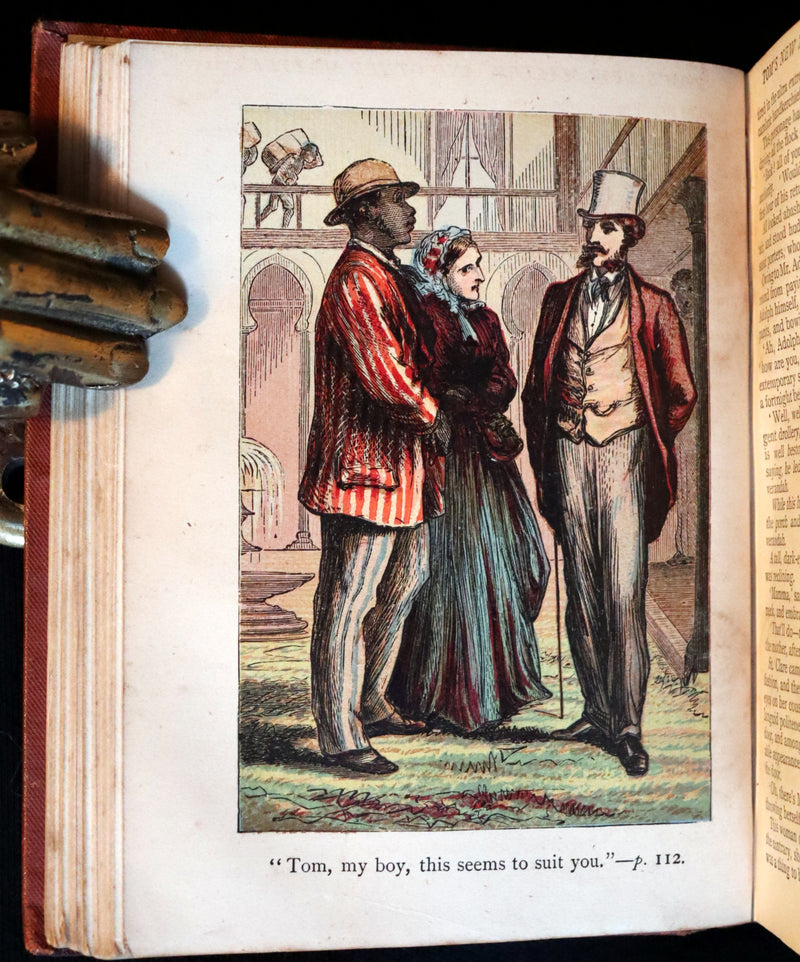 1890 Rare Book ~ Uncle Tom's Cabin by Harriet Beecher Stowe. Color illustrated.
