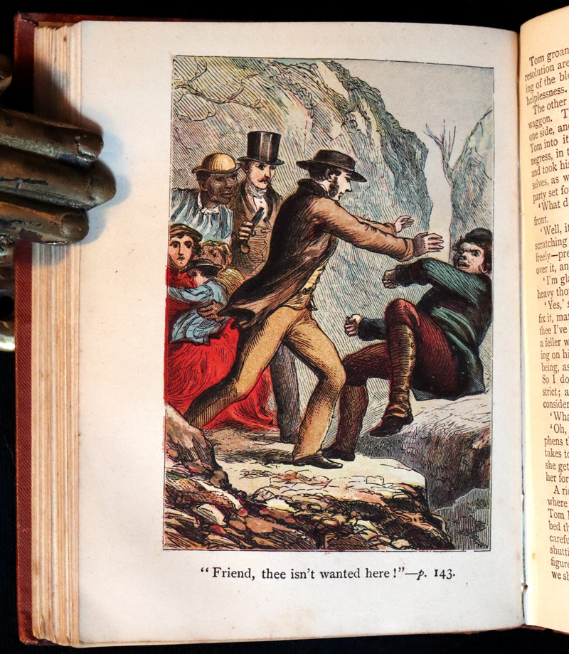 1890 Rare Book ~ Uncle Tom's Cabin by Harriet Beecher Stowe. Color illustrated.