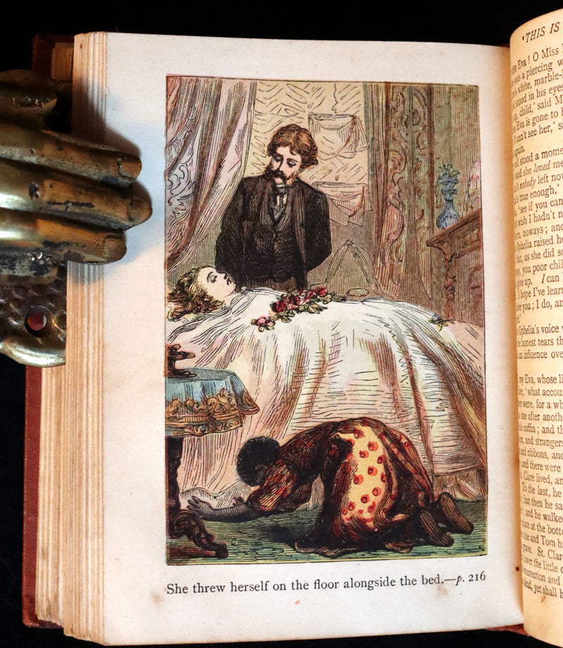 1890 Rare Book ~ Uncle Tom's Cabin by Harriet Beecher Stowe. Color illustrated.