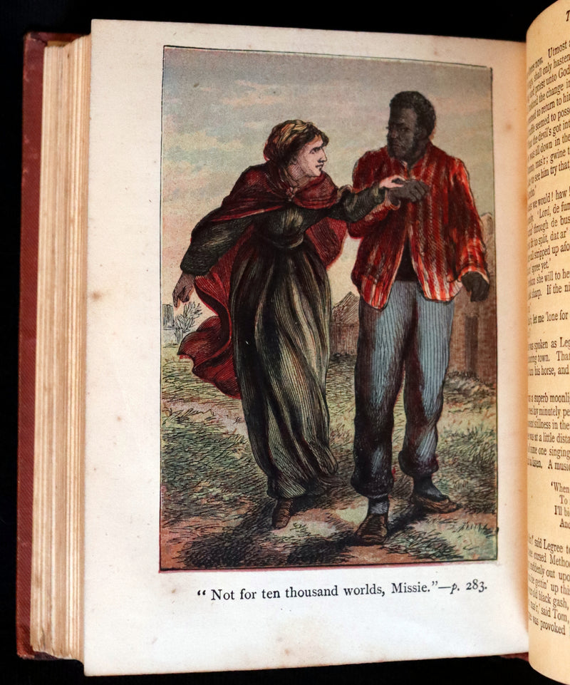 1890 Rare Book ~ Uncle Tom's Cabin by Harriet Beecher Stowe. Color illustrated.