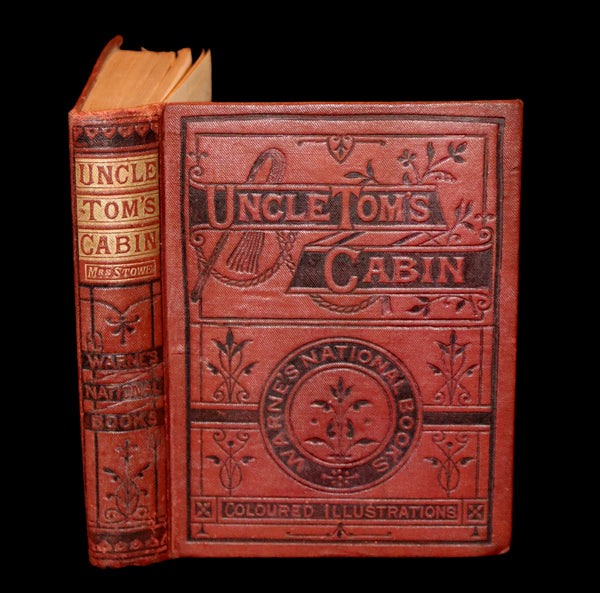 1890 Rare Book ~ Uncle Tom's Cabin by Harriet Beecher Stowe. Color illustrated.