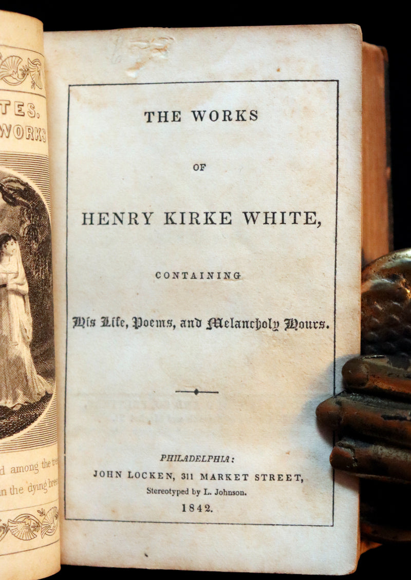 1842 Rare Book - Henry Kirke White Poems and Melancholy Hours.