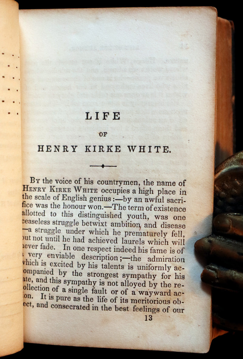 1842 Rare Book - Henry Kirke White Poems and Melancholy Hours.