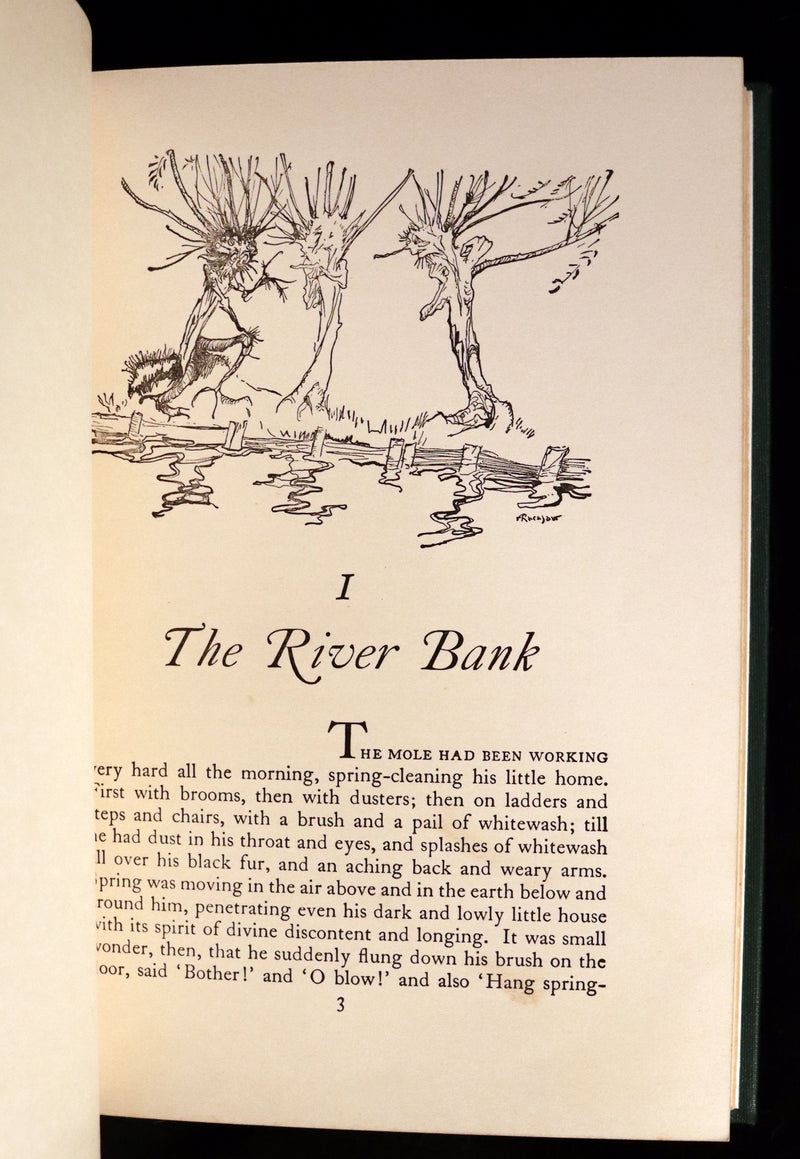 1959 Book bound by Cottage Bindery - The WIND IN THE WILLOWS illustrated by RACKHAM.