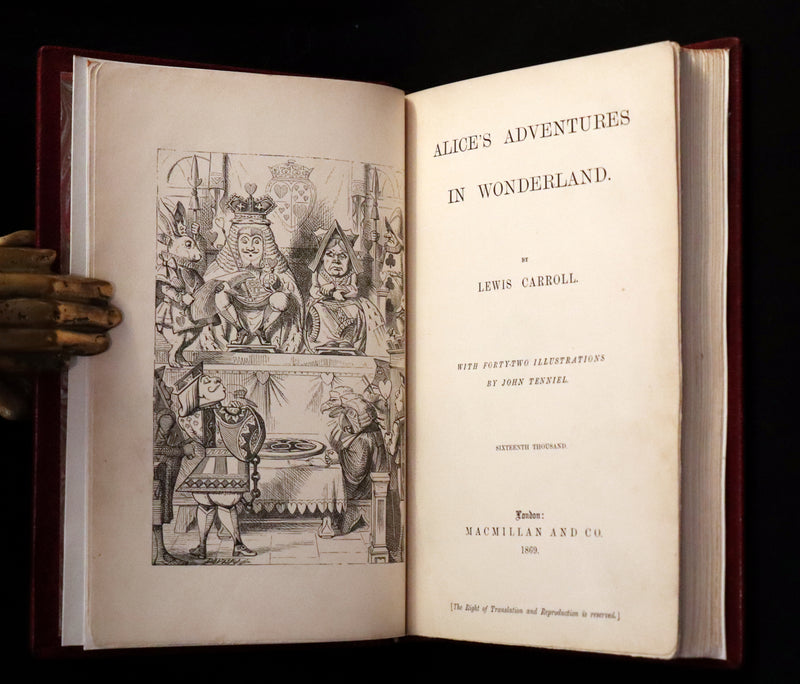 1869 Fine Cottage Binding - Alice's Adventures in Wonderland by Lewis Carroll.