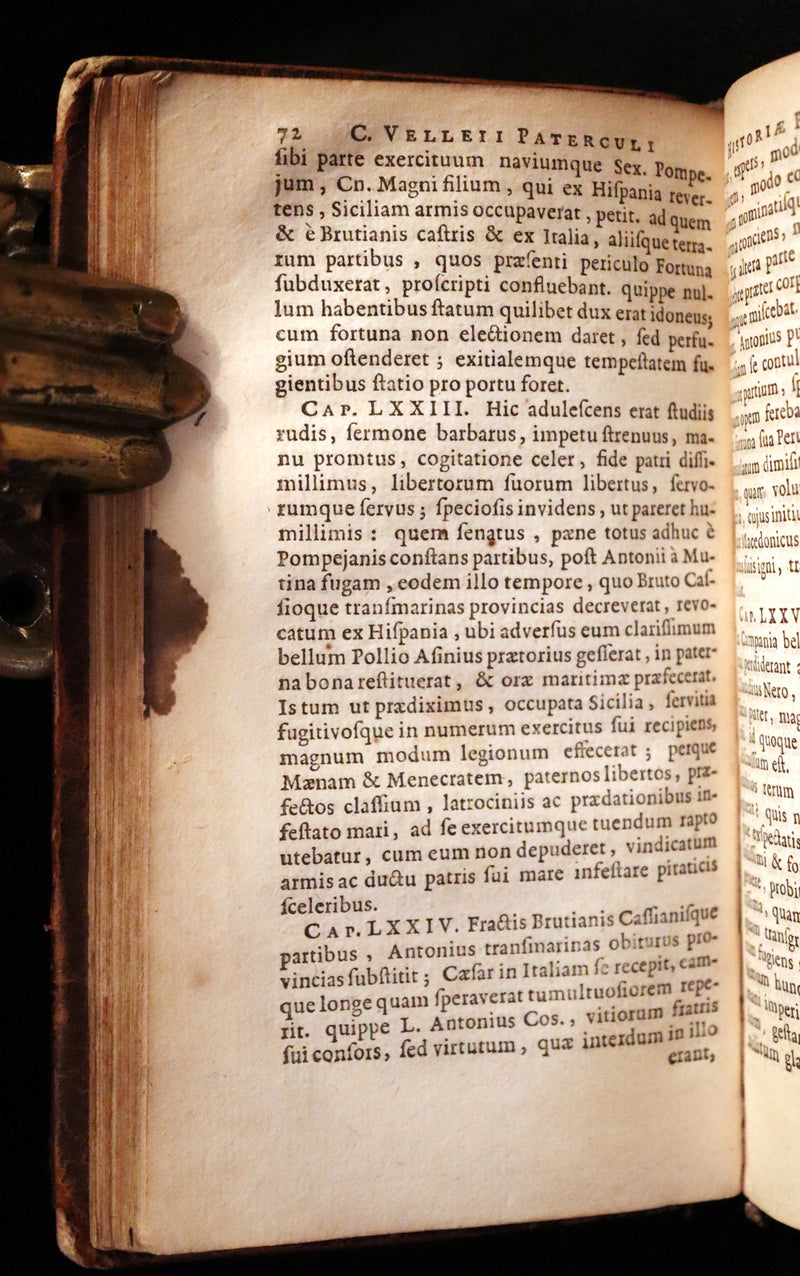 1678 Rare Latin Book - ROMAN HISTORY - Works by Marcus Velleius Paterculus. Elzevir Edition.