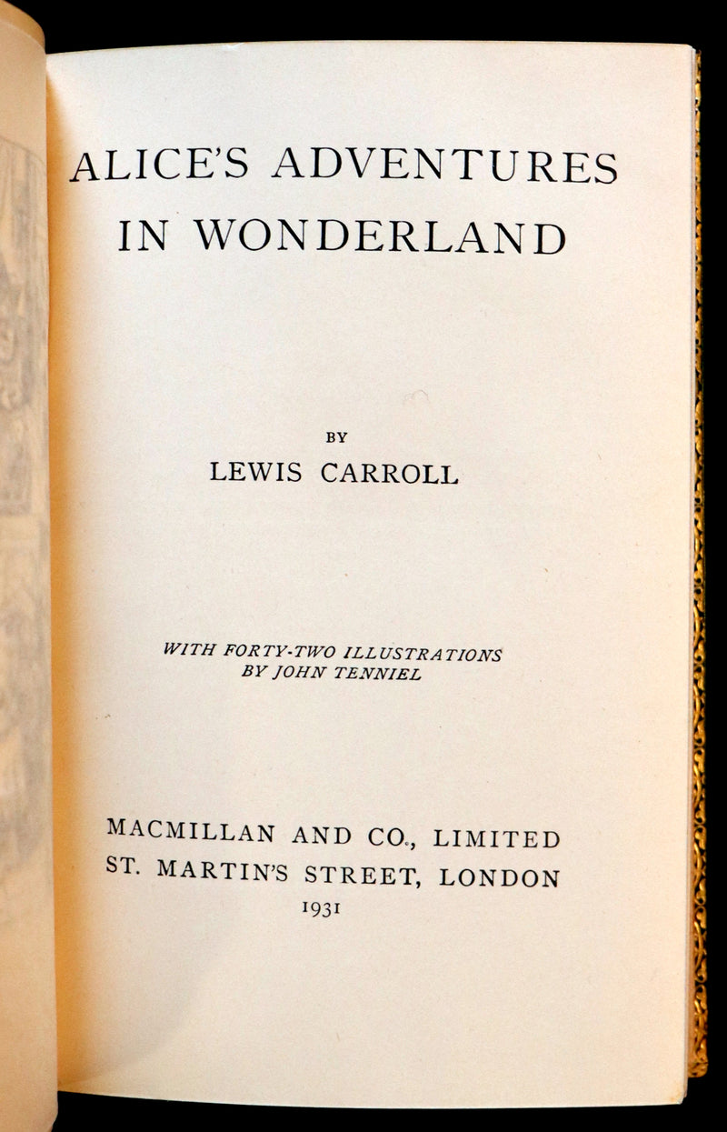 1931 "Miniature Edition" bound by RIVIERE - Alice's Adventures in Wonderland by Lewis Carroll.