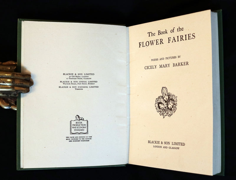 1940 Rare Book - THE BOOK OF THE FLOWER FAIRIES by Cicely Mary Barker with Dust Jacket.